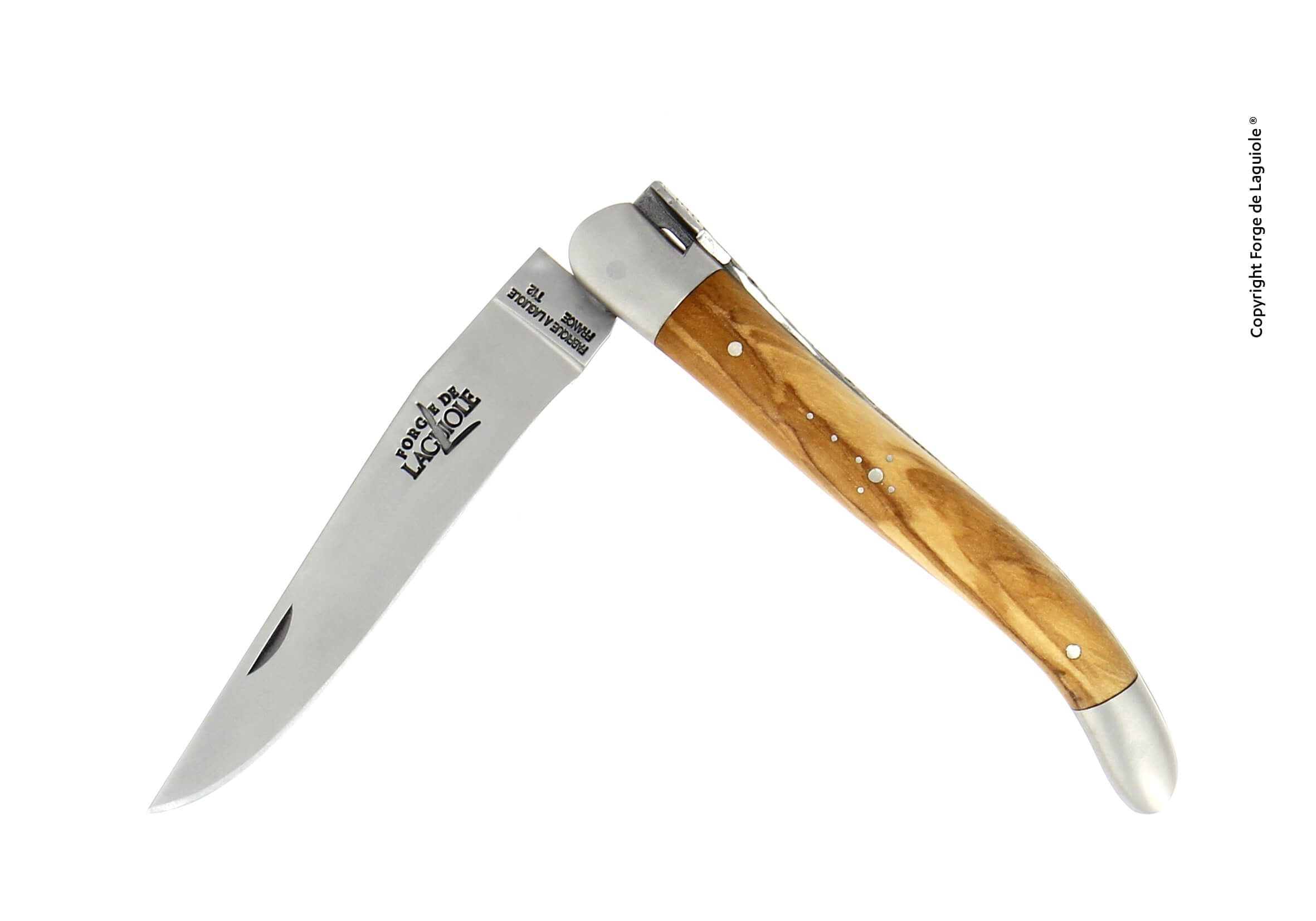 Forge De Laguiole, Couteau de poche, 11 cm, manche en olivier, finition mate