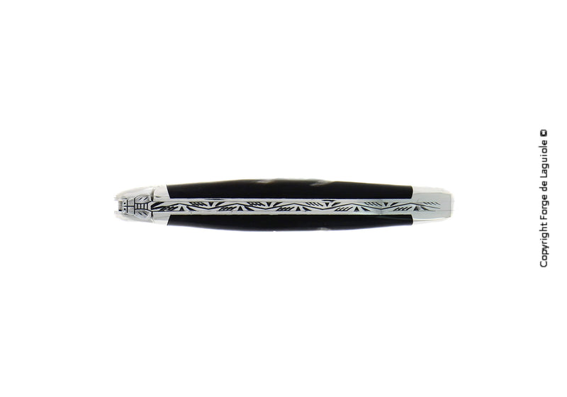 Couteau pliant Forge De Laguiole, 11 cm, manche en pointe de corne foncée, finition brillante