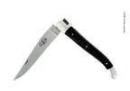Couteau pliant Forge De Laguiole, 11 cm, manche en pointe de corne foncée, finition brillante