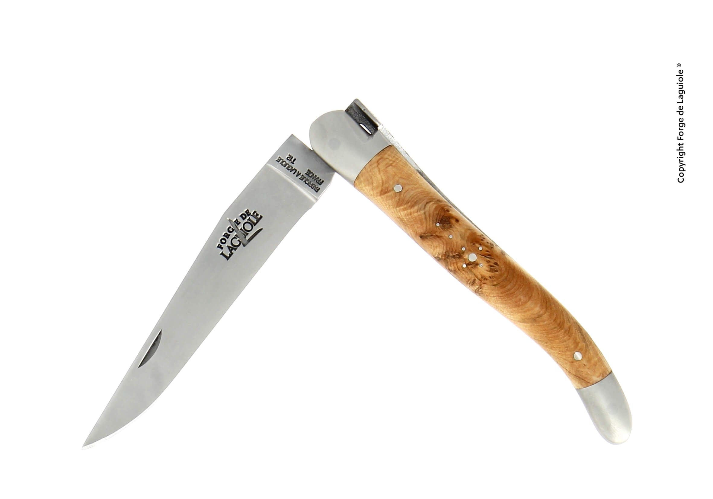 Couteau de poche Forge De Laguiole, 11 cm, manche en genévrier, finition mate