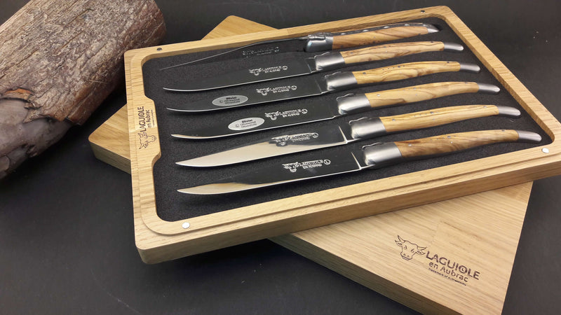 Couteaux à Steak Laguiole En Aubrac Bois d'Olivier