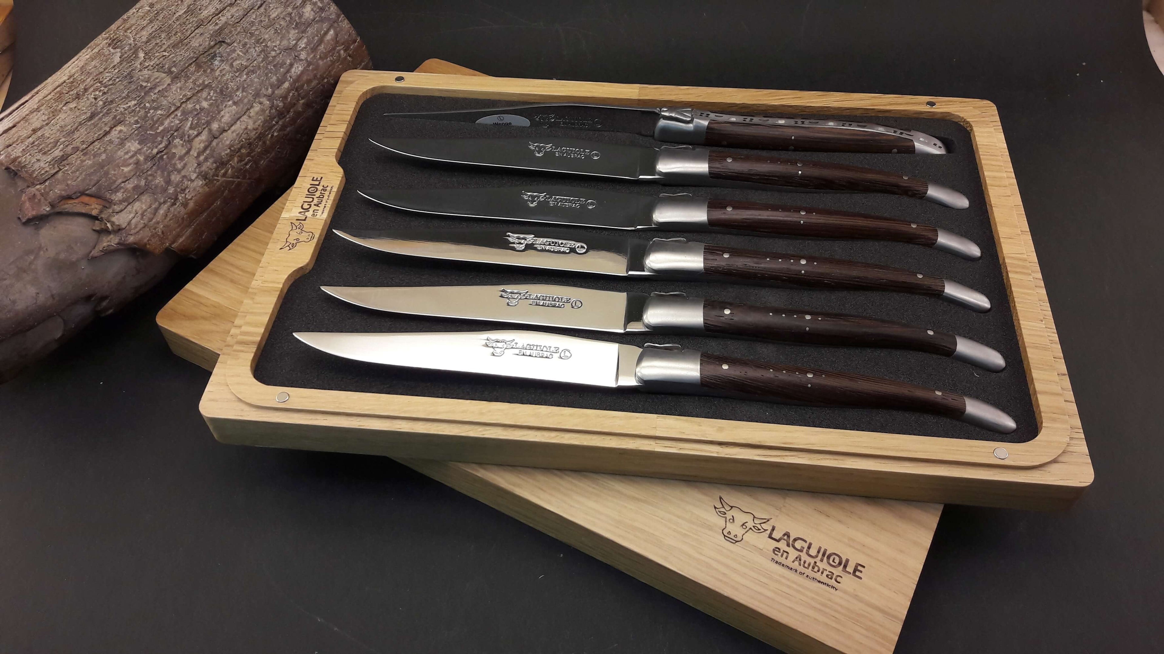Laguiole En Aubrac Wengé Bois (inox mat) - en caisse bois