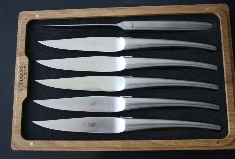 Couteaux à steak Laguiole En Aubrac en acier inoxydable mat