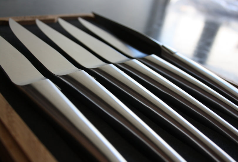 Couteaux à steak Laguiole En Aubrac en acier inoxydable mat