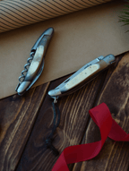 Coffret cadeau - Corne de vache Aubrac - Couteau de sommelier et couteau pliant - Forge de Laguiole