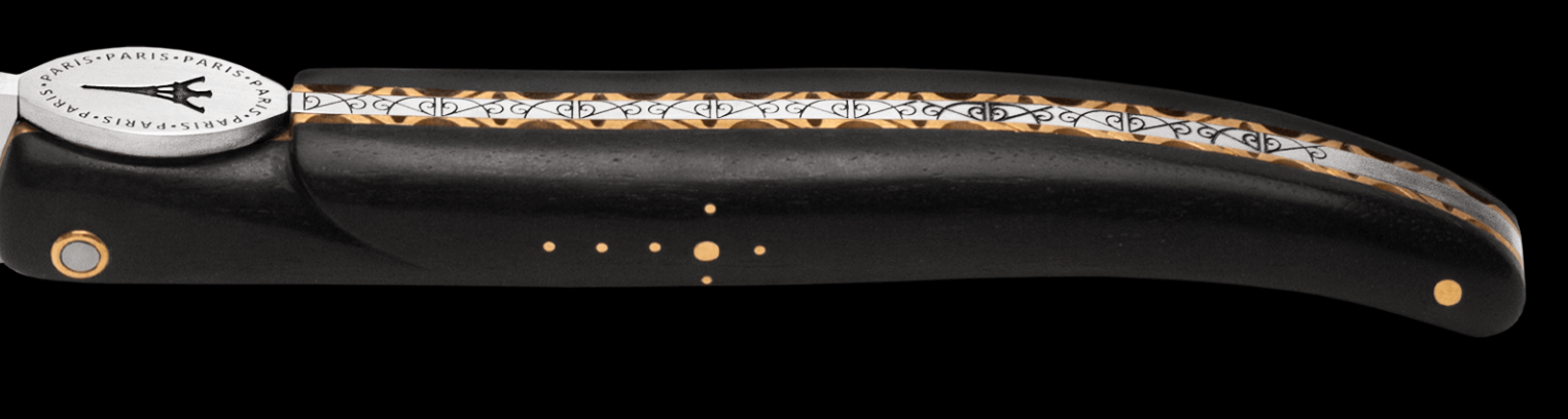 Laguiole En Aubrac - ORIGINE TOUR EIFFEL - Couteau de poche manche ébène