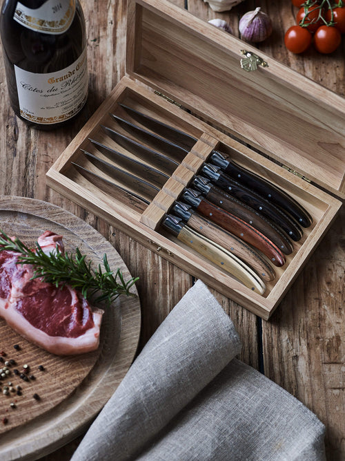 6 couteaux Laguiole Le Couteau avec 6 essences de bois différentes