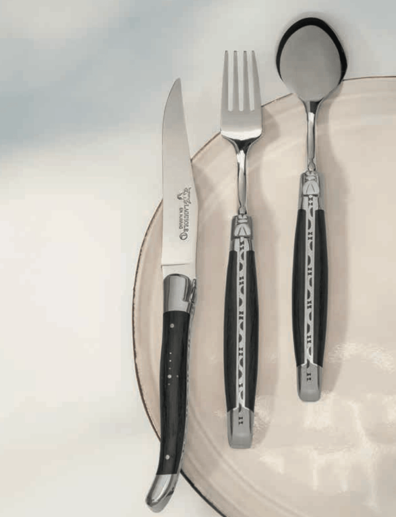 Couteaux à steak en bois d'ébène Laguiole En Aubrac