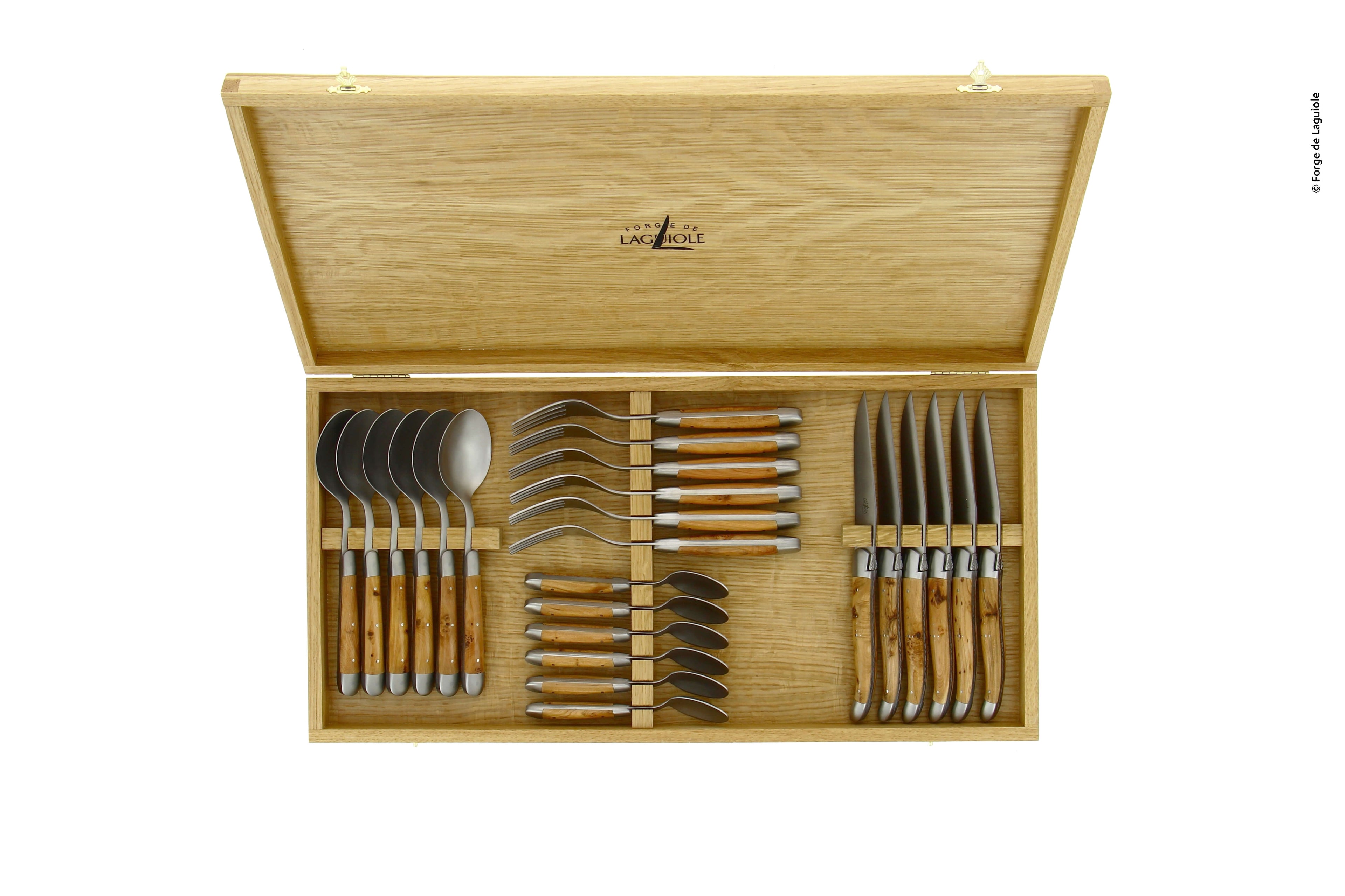 Forge De Laguiole Manche en genévrier - Lame en acier inoxydable satiné mat