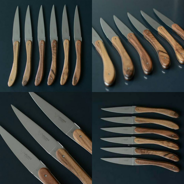 Couteaux à steak Laguiole En Aubrac avec manches en noyer