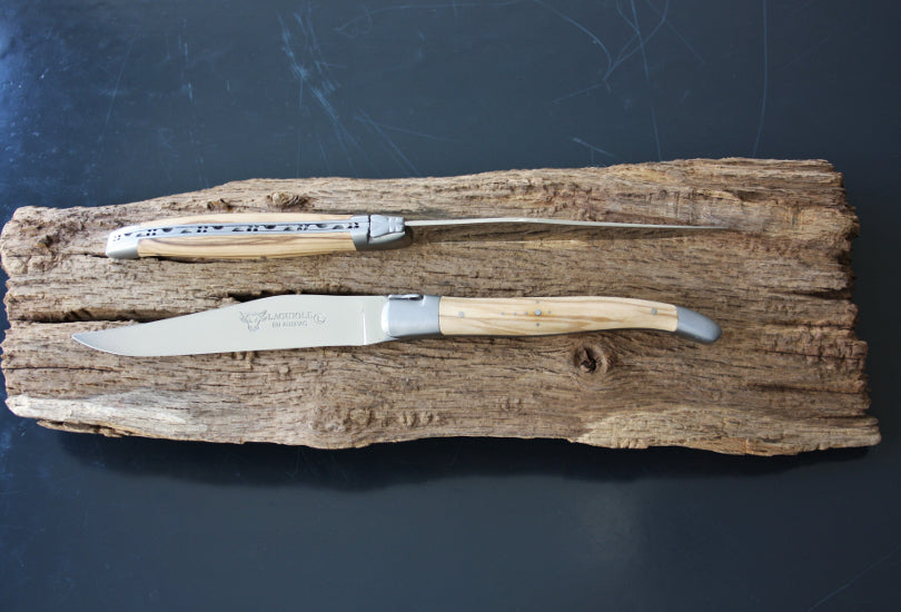 Couteaux à Steak Laguiole En Aubrac Bois d'Olivier