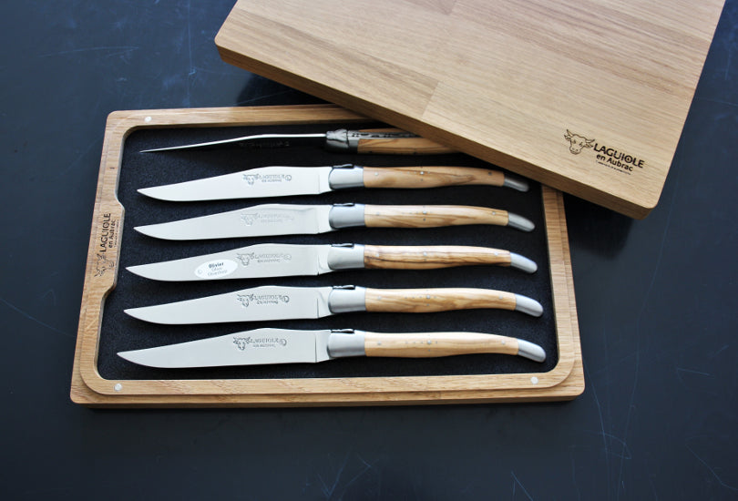 Couteaux à Steak Laguiole En Aubrac Bois d'Olivier